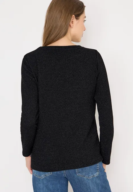 Glitzer Strukturshirt Black Glitzer Strukturshirt Black