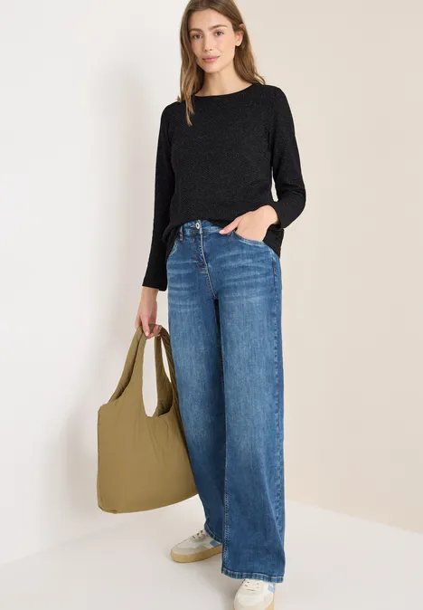 Glitzer Strukturshirt Black Glitzer Strukturshirt Black