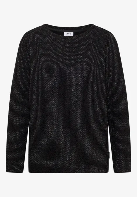 Glitzer Strukturshirt Black Glitzer Strukturshirt Black