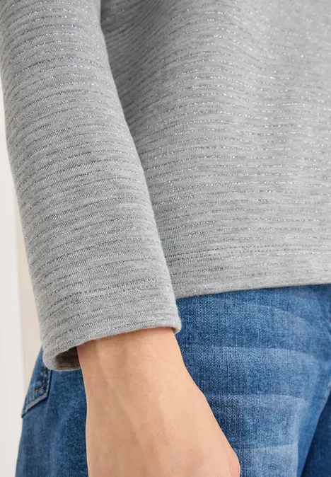 Glitzer Ottoman Shirt luna grey melange