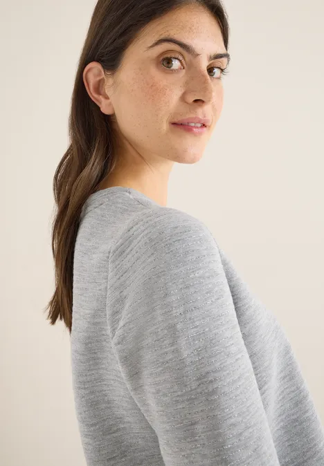 Glitzer Ottoman Shirt luna grey melange