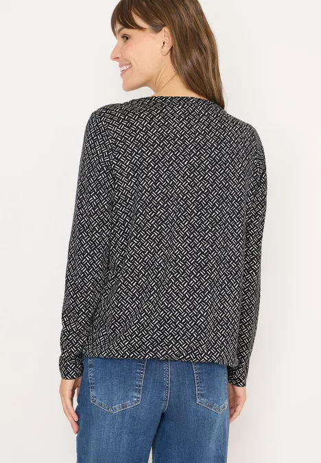 Gemustertes Tunika-Shirt light greige