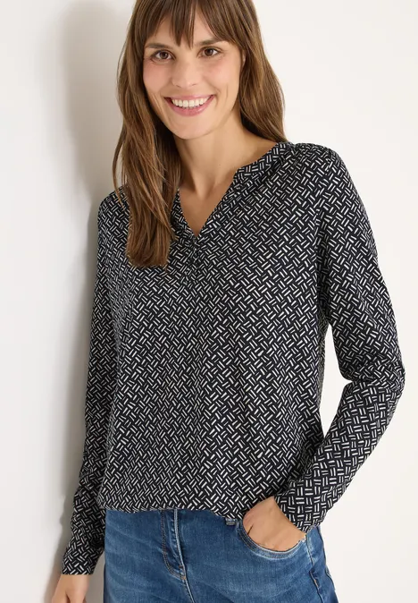 Gemustertes Tunika-Shirt light greige