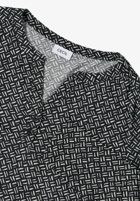 Gemustertes Tunika-Shirt light greige