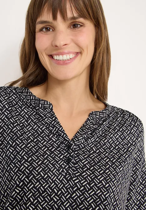 Gemustertes Tunika-Shirt light greige