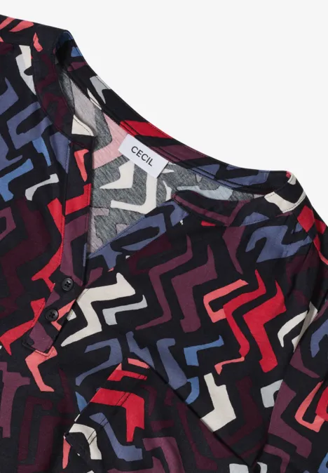 Gemustertes Tunika-Shirt black multi