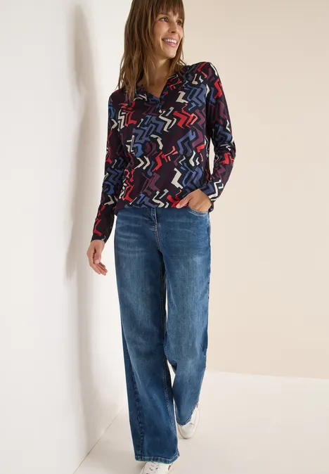 Gemustertes Tunika-Shirt black multi