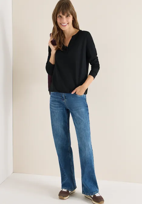 Shirt im Tunika-Look Black