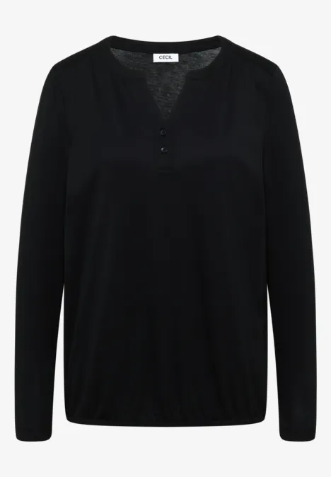 Shirt im Tunika-Look Black