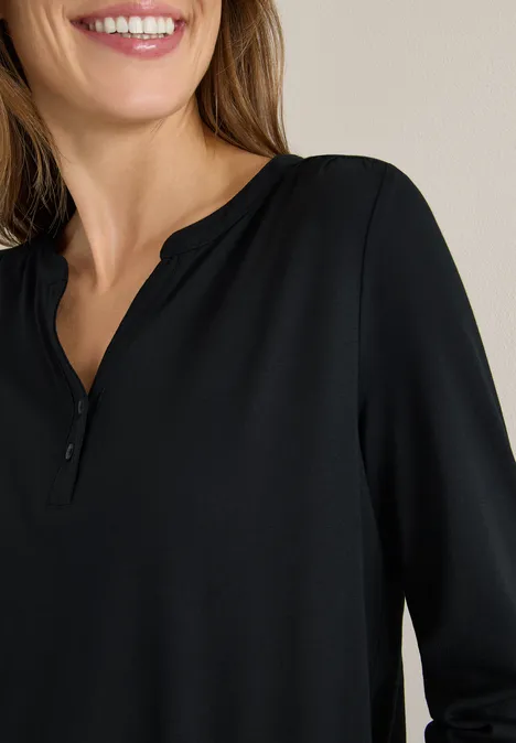Shirt im Tunika-Look Black