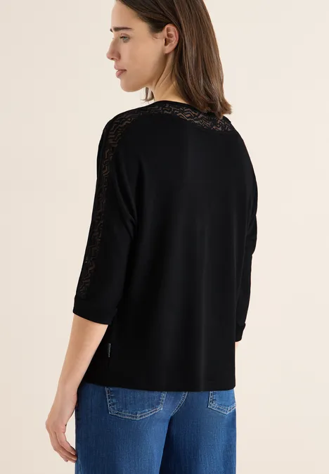 Batwing Shirt mit Mesh Black Batwing Shirt mit Mesh Black