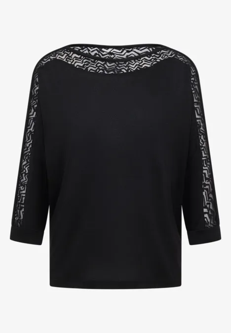 Batwing Shirt mit Mesh Black Batwing Shirt mit Mesh Black
