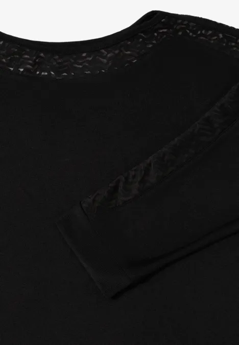 Batwing Shirt mit Mesh Black Batwing Shirt mit Mesh Black