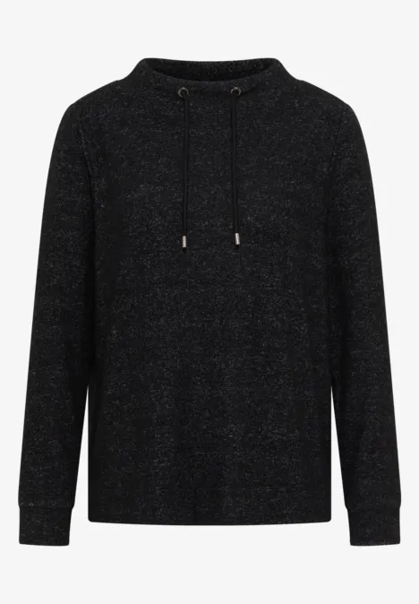 Cosy Melange Langarmshirt black melange