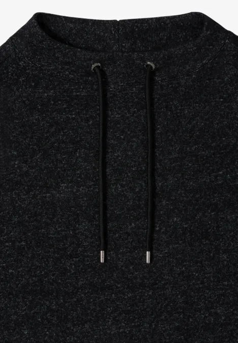 Cosy Melange Langarmshirt black melange