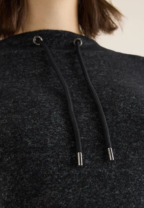 Cosy Melange Langarmshirt black melange