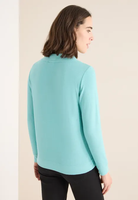 Cosy Melange Langarmshirt foam blue melange