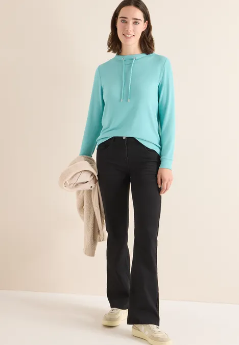 Cosy Melange Langarmshirt foam blue melange