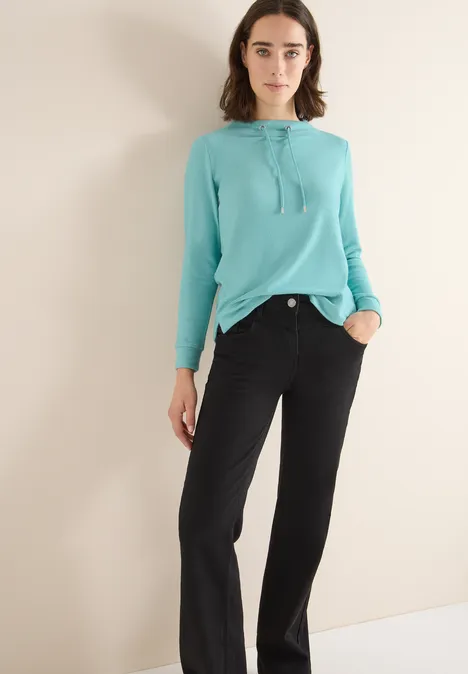 Cosy Melange Langarmshirt foam blue melange