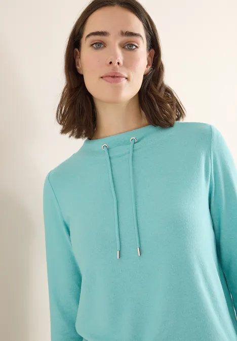 Cosy Melange Langarmshirt foam blue melange