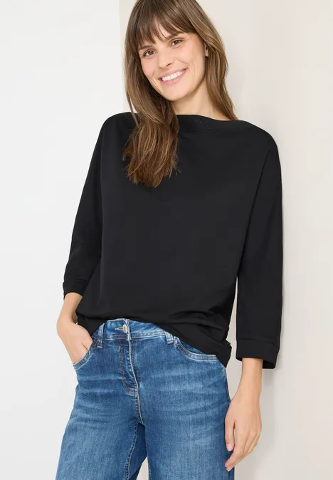 Batwing shirt met tape Black