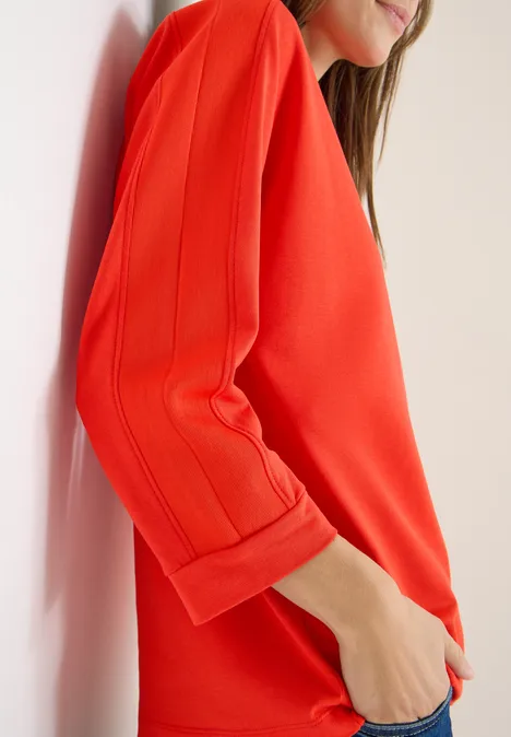 Batwing shirt met tape pumpkin orange