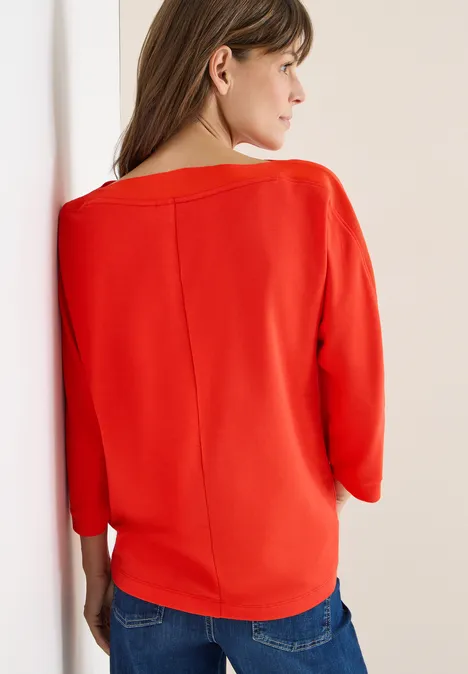 Batwing shirt met tape pumpkin orange