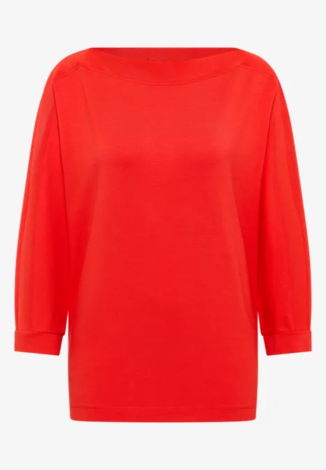 Batwing shirt met tape pumpkin orange