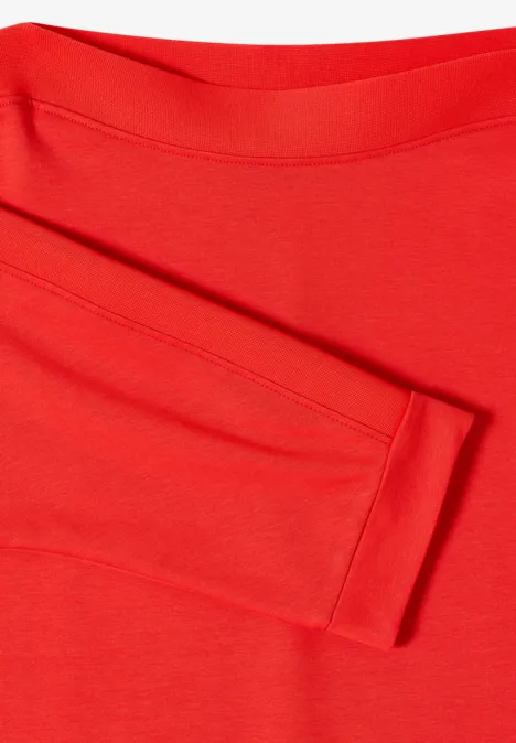 Batwing shirt met tape pumpkin orange