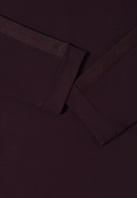 Batwing Shirt mit Tape eggplant red