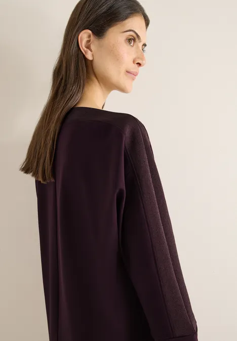 Batwing Shirt mit Tape eggplant red