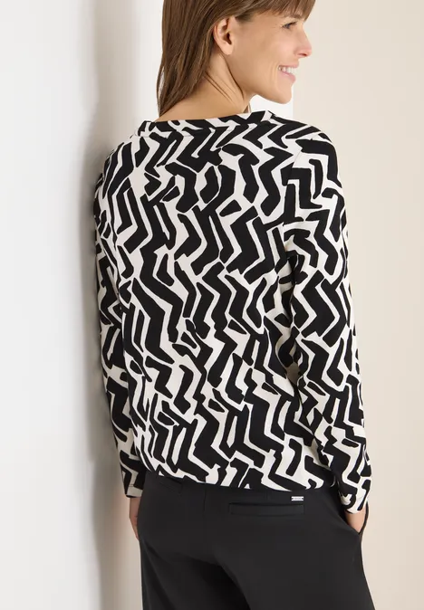 Gemustertes Shirt light greige