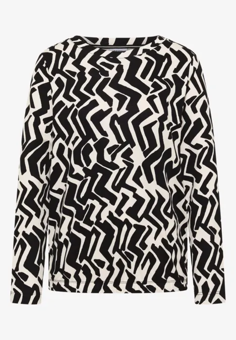 Gemustertes Shirt light greige