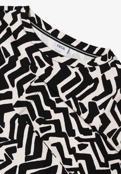 Gemustertes Shirt light greige