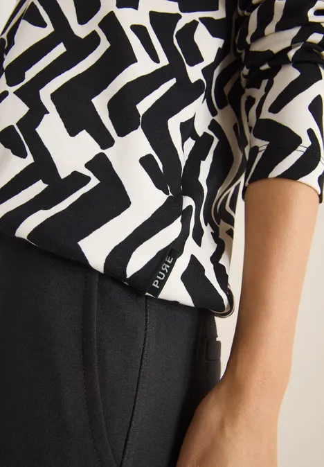 Gemustertes Shirt light greige