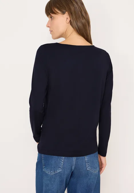 Basic Shirt mit Raffung urban dark blue