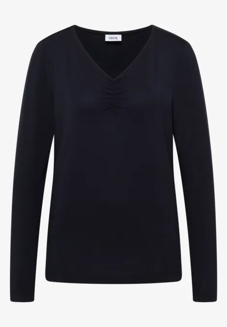Basic Shirt mit Raffung urban dark blue