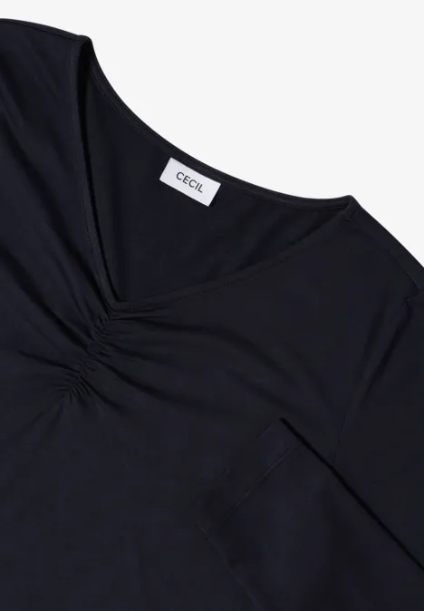 Basic Shirt mit Raffung urban dark blue