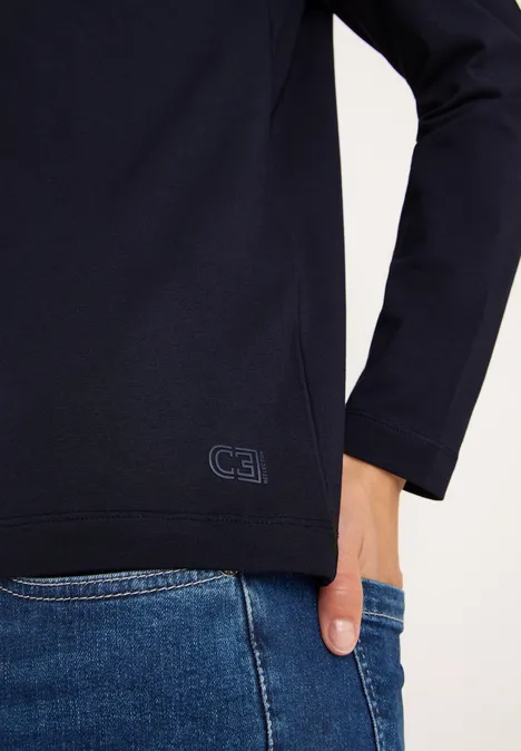 Basic Shirt mit Raffung urban dark blue