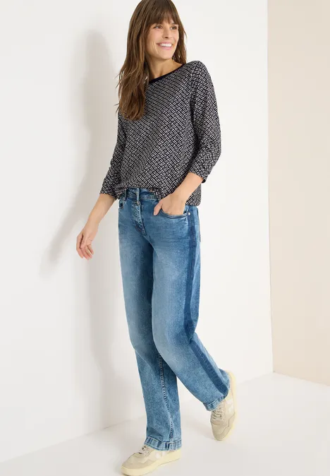 Wzorzysta koszula light greige