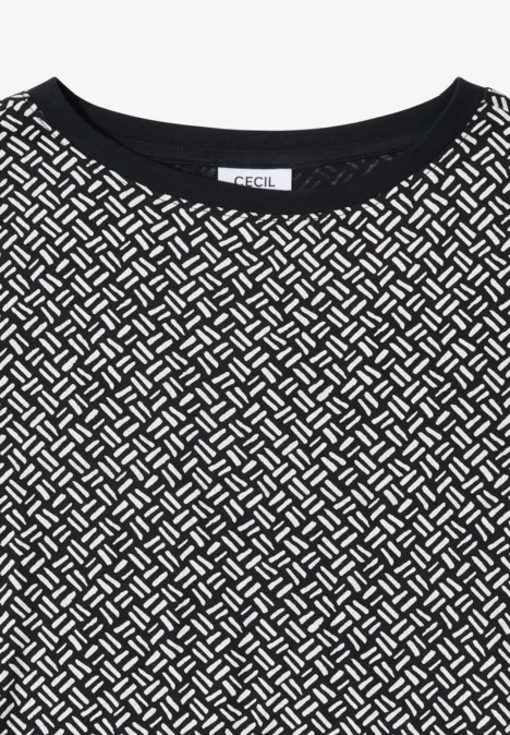 Wzorzysta koszula light greige