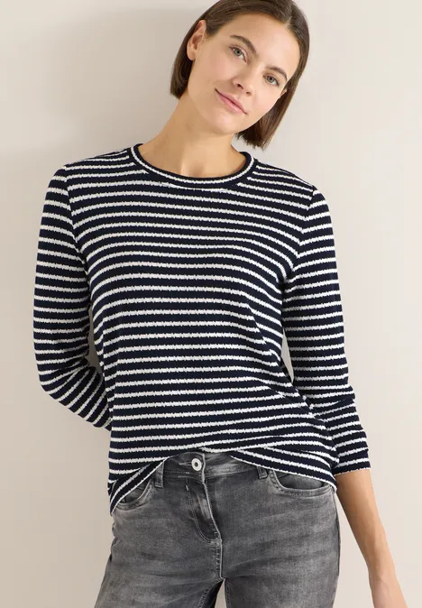 T-shirt rayé à manches longues universal blue