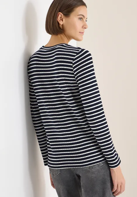 T-shirt rayé à manches longues universal blue