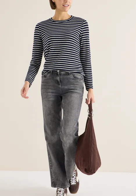 T-shirt rayé à manches longues universal blue