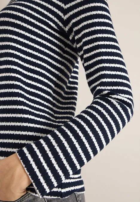 T-shirt rayé à manches longues universal blue