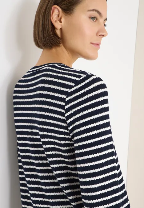 T-shirt rayé à manches longues universal blue