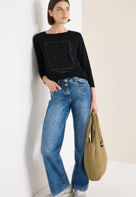 Shirt met edelstenen Black