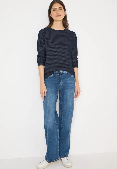 Shirt met structuur in twee kleuren universal blue