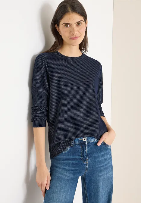 Shirt met structuur in twee kleuren universal blue