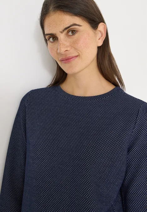 Shirt met structuur in twee kleuren universal blue